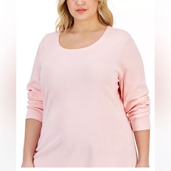 KAREN SCOTT
Plus Size Long Sleeve Top, Created for Macy's NWT soft pink 2xl - Picture 1 of 10